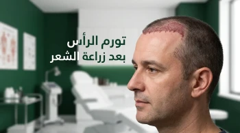 تورم الرأس بعد زراعة الشعر