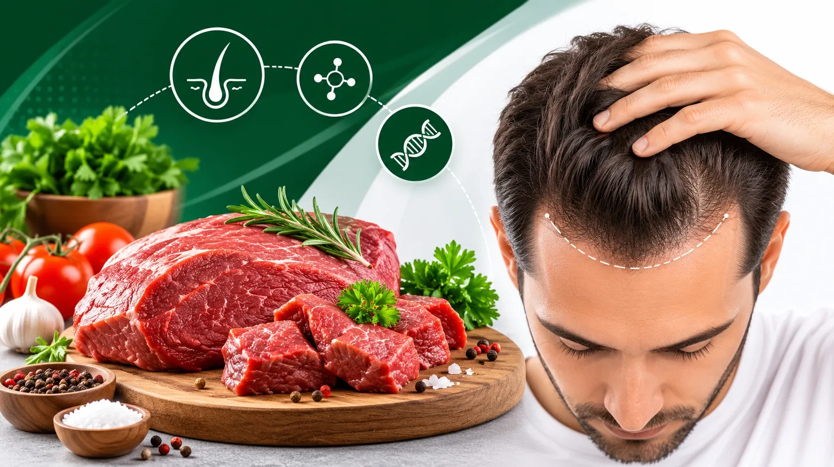 اللحوم الحمراء بعد زراعة الشعر
