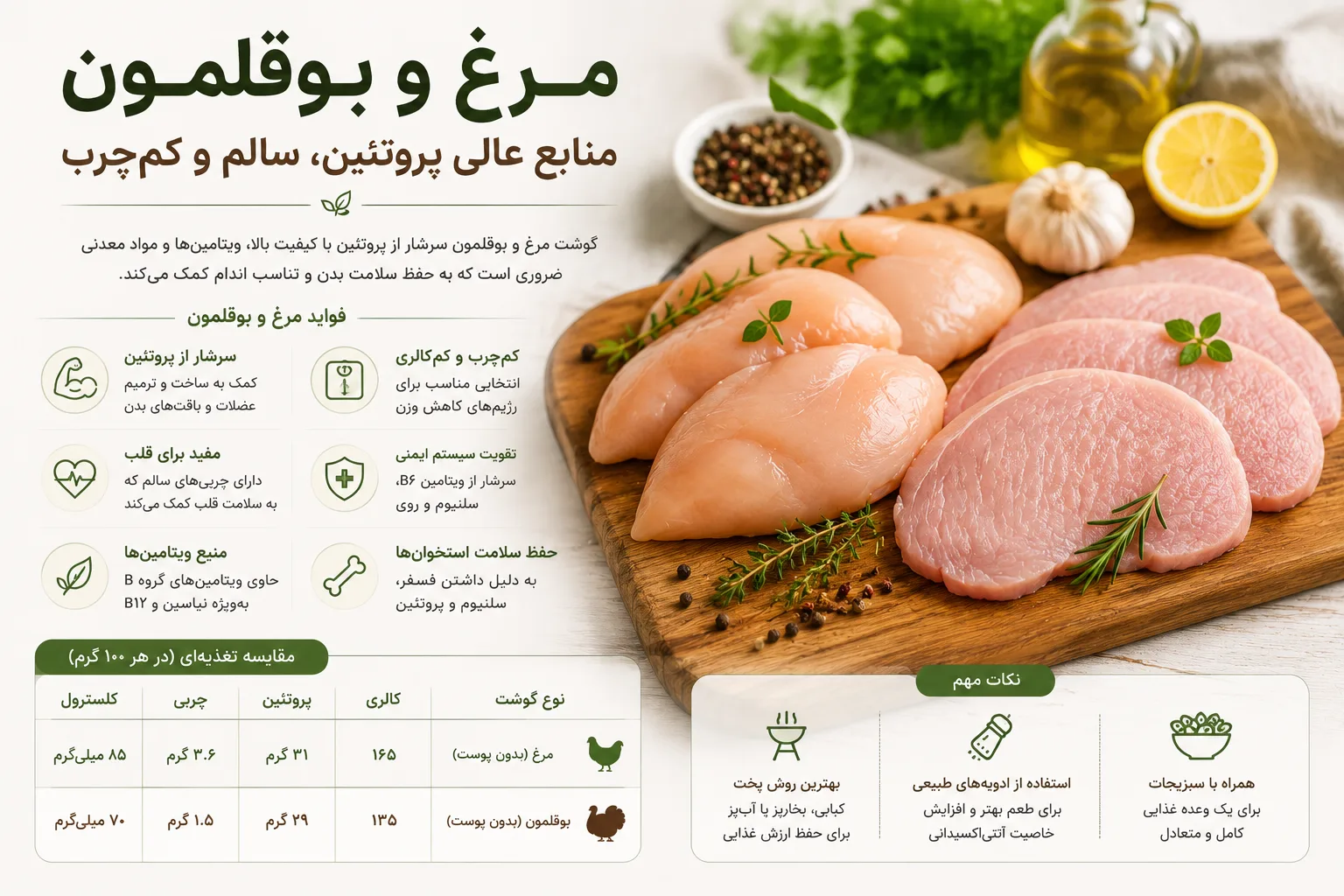 مرغ و بوقلمون