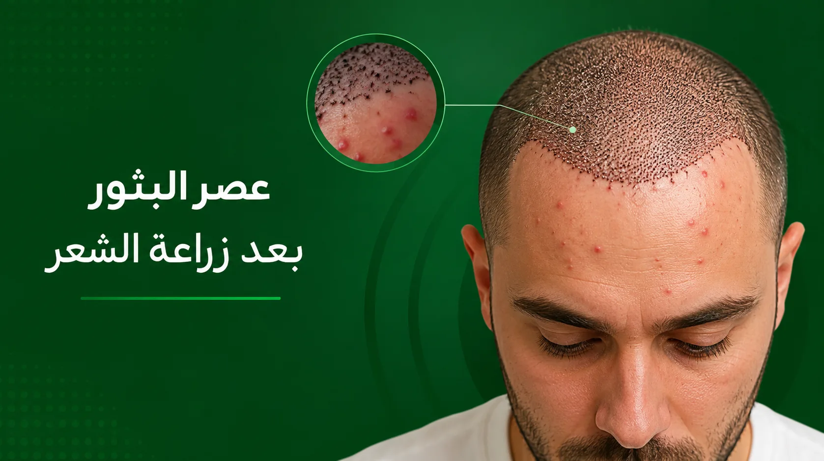 عصر البثور بعد زراعة الشعر
